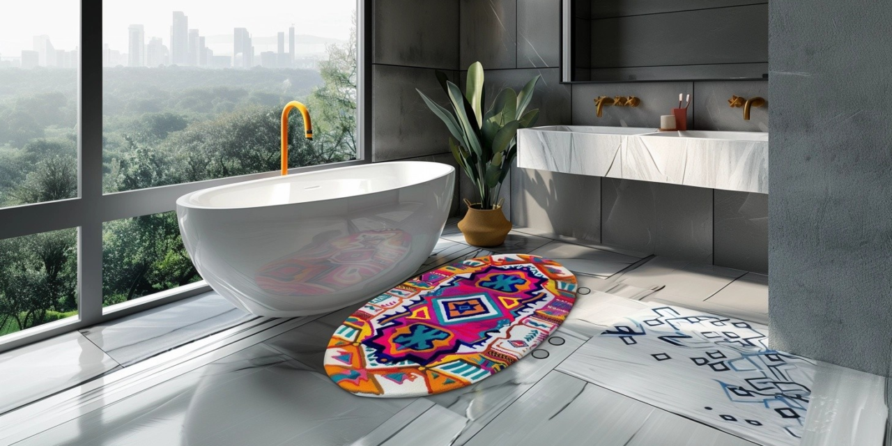 29 Multi Colored Bathroom Rugs to Brighten Any Space